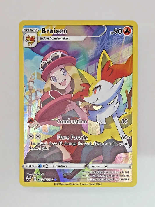 Pokémon Braixen TG01/TG30 - Silver Tempest - Trainer Gallery - NM