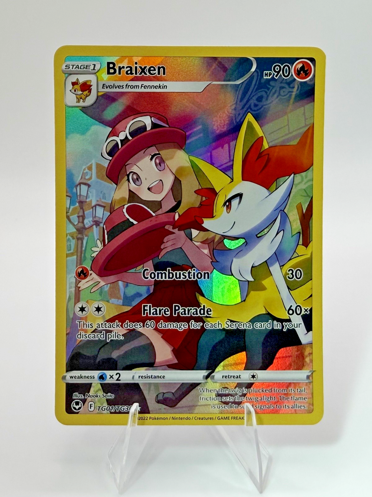 Pokémon Braixen TG01/TG30 - Silver Tempest - Trainer Gallery - NM