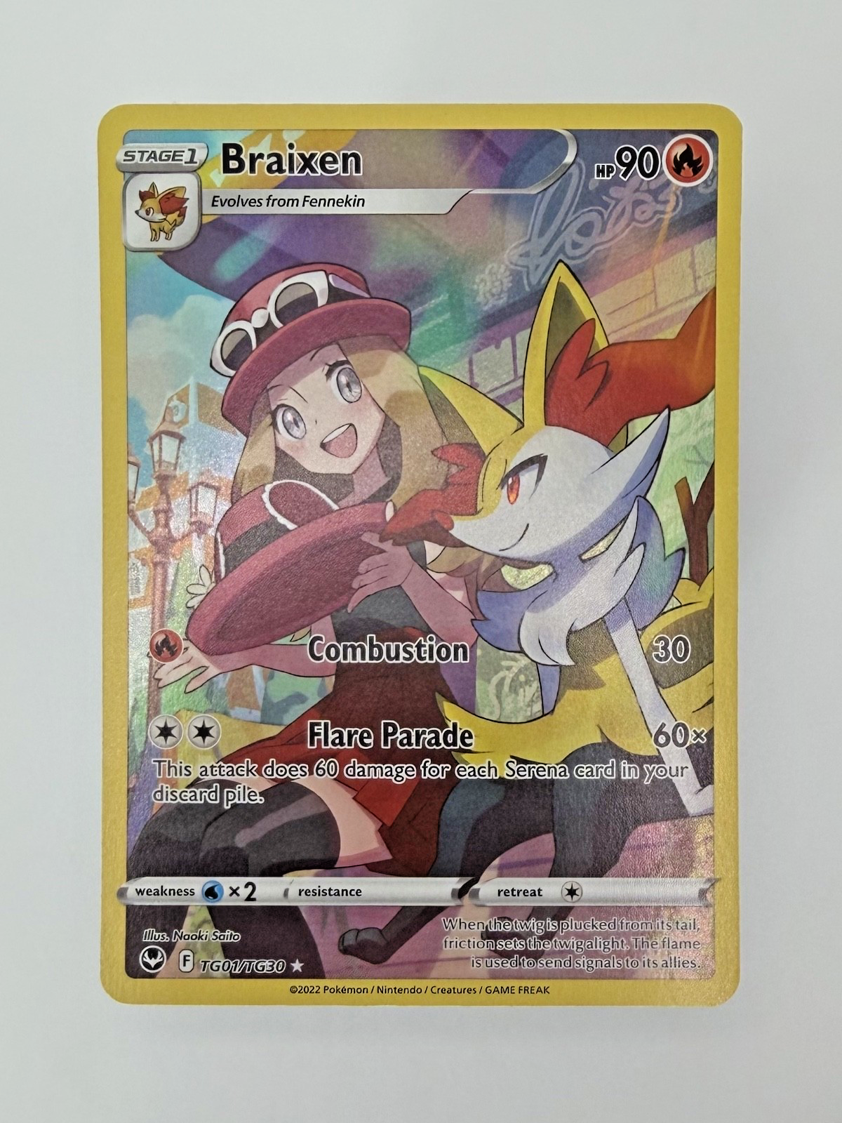 Pokémon Braixen TG01/TG30 - Silver Tempest - Trainer Gallery - NM