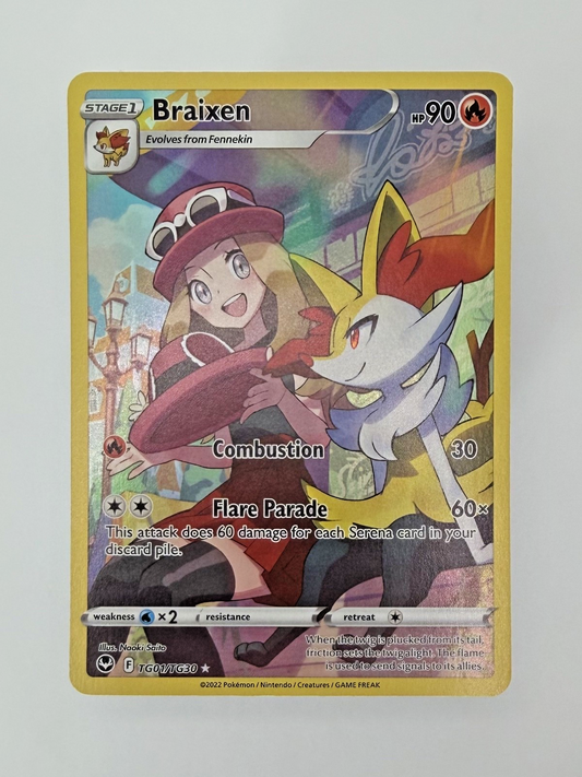 Pokémon Braixen TG01/TG30 - Silver Tempest - Trainer Gallery - NM