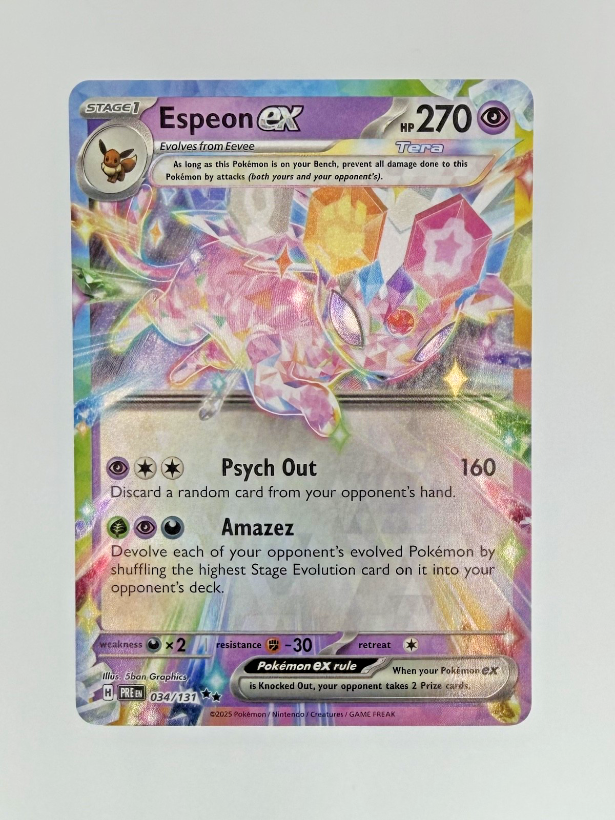 Pokémon Espeon ex 034/131 - Prismatic Evolutions - NM