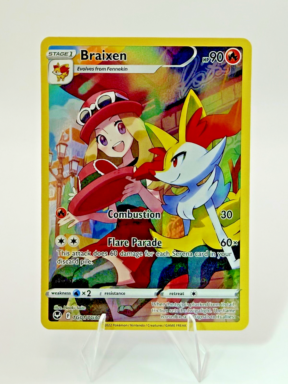 Pokémon Braixen TG01/TG30 - Silver Tempest - Trainer Gallery - NM