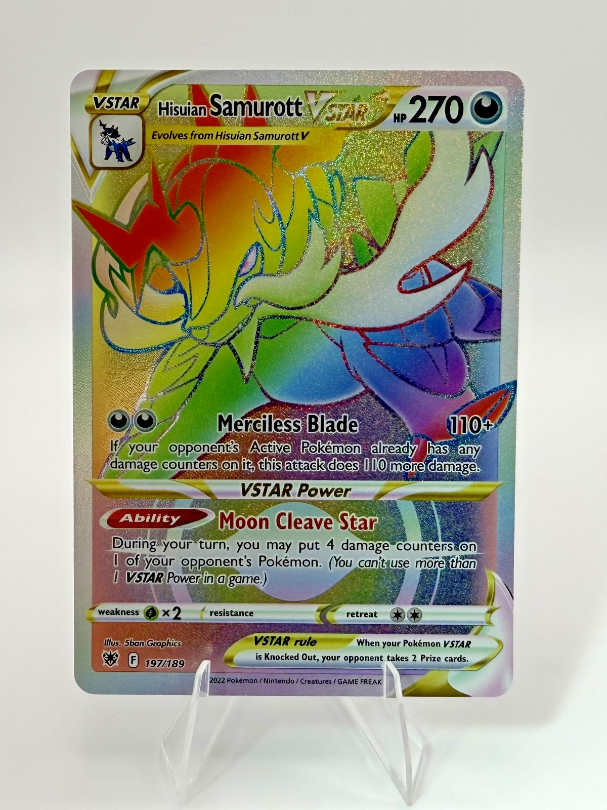 Pokémon Hisuian Samurott VSTAR (Secret) 197/189 - Astral Radiance - NM